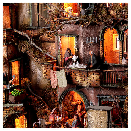 Ambientación 110x80x60 cm pueblo belén napolitano Natividad estatuas 13 cm 9