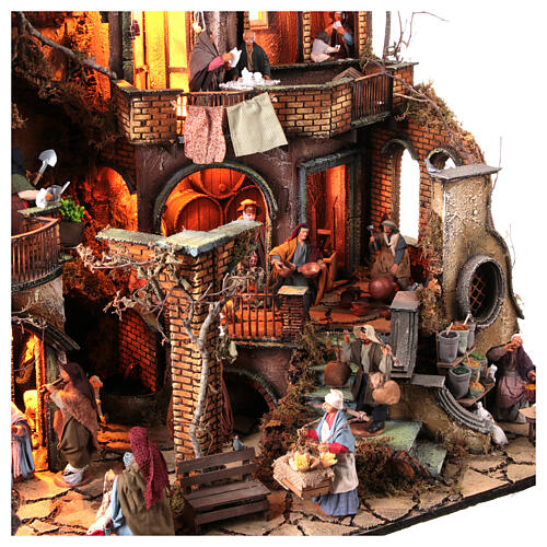 Ambientazione 110x80x60 cm borgo presepe napoletano Natività statuine 13 cm 10