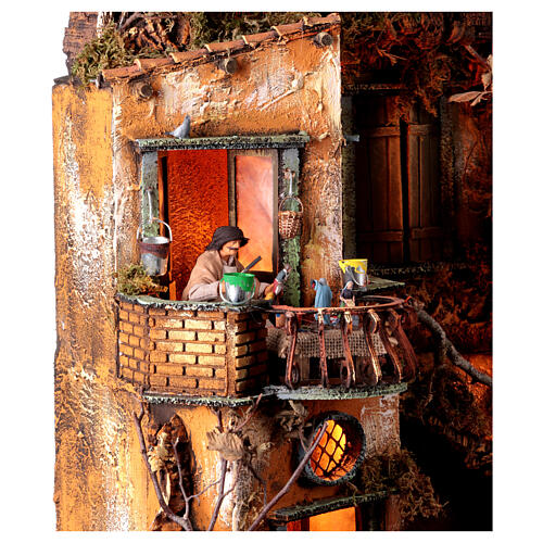 Ambientazione 110x80x60 cm borgo presepe napoletano Natività statuine 13 cm 11