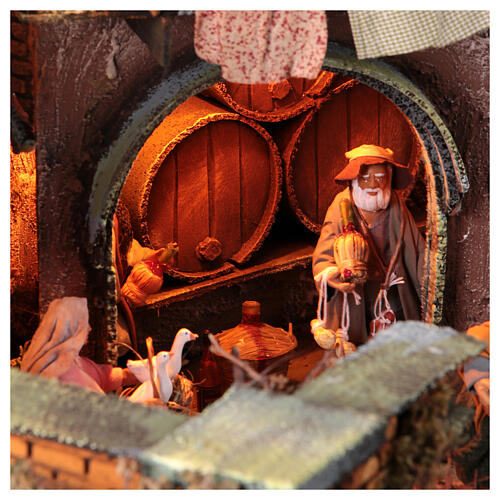 Ambientazione 110x80x60 cm borgo presepe napoletano Natività statuine 13 cm 12