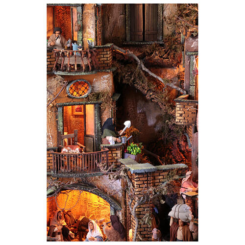 Neapolitan nativity village set 13 cm figurines 110x80x60 cm 4