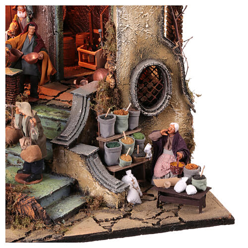 Neapolitan nativity village set 13 cm figurines 110x80x60 cm 5