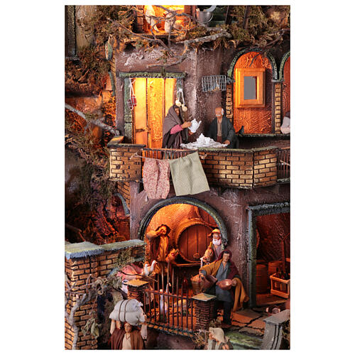 Neapolitan nativity village set 13 cm figurines 110x80x60 cm 6