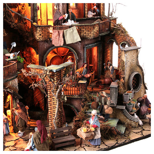 Neapolitan nativity village set 13 cm figurines 110x80x60 cm 10