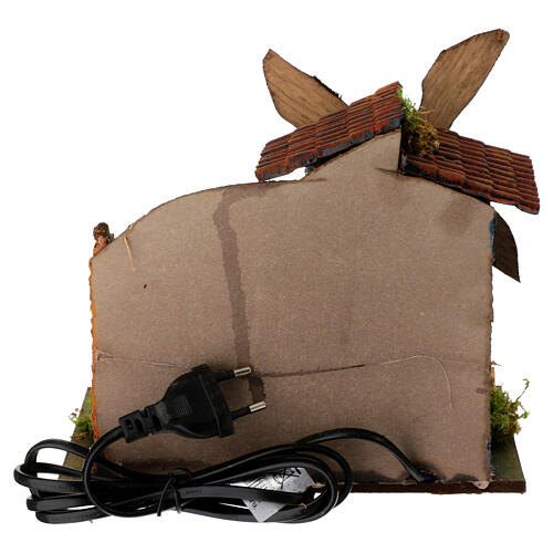 Mühle mit grauem Haus, neapolitanische Krippe, für 8 cm Krippe – 15 × 20 × 15 cm 4