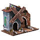 Moulin crèche napolitaine maison grise 8 cm 15x20x15 cm s5