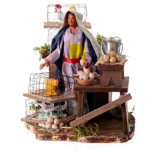 Egg seller with motion for 12 cm Neapolitan Nativity Scene, 10x20x10 cm 2