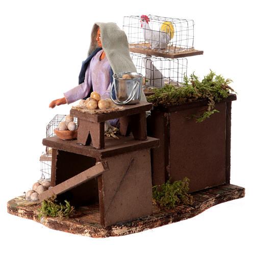Vendedora de ovo em movimento presépio napolitano 12 cm 10x20x10 cm 4