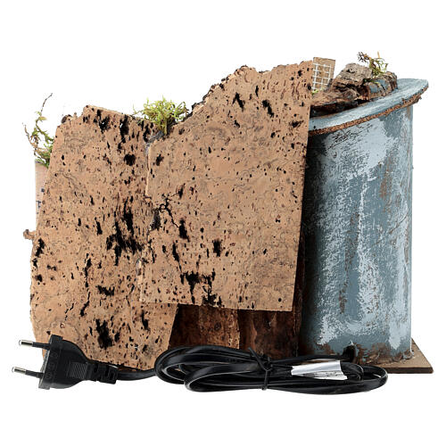 Szenerielement mit Windmühle und grauem Haus – 20 × 25 × 15 cm, geeignet für eine 6–8 cm Krippe, neapolitanischer Stil 4