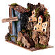 Décor crèche napolitaine 6-8 cm moulin à vent maison grise 20x25x15 cm s3