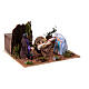 Sagrada Família cenário presépio napolitano com movimento 8 cm 10x20x20 cm s6