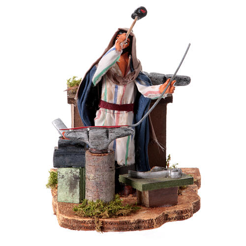 Fabbro presepe napoletano movimento 12 cm 15x15x10 cm 6