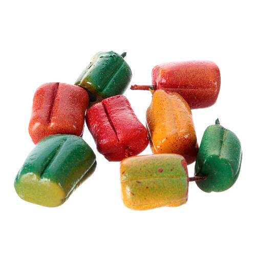 Paprika, 8-teiliges Set, Krippenzubehör, neapolitanische Krippe, für 8–10 cm Krippe – 1 cm 1