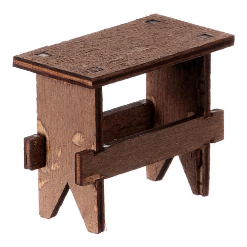 Neapolitan nativity scene wooden bench 10 cm 5x5x3 cm 4