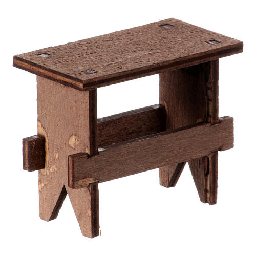 Neapolitan nativity scene wooden bench 10 cm 5x5x3 cm 6
