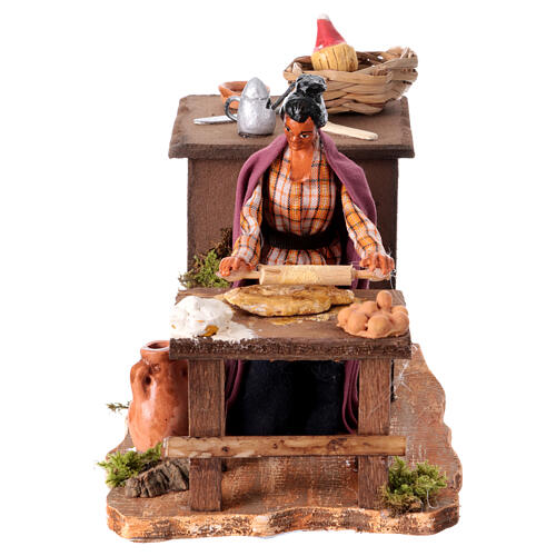 Kobieta wyrabiająca ciasto do szopki neapolitańskiej 10-12cm, 15x10x20 cm 2