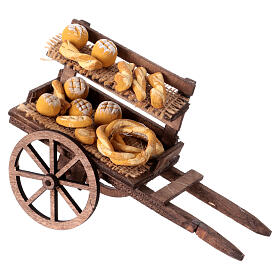 Carro pane presepe napoletano 10-12 cm 10x5x15 cm