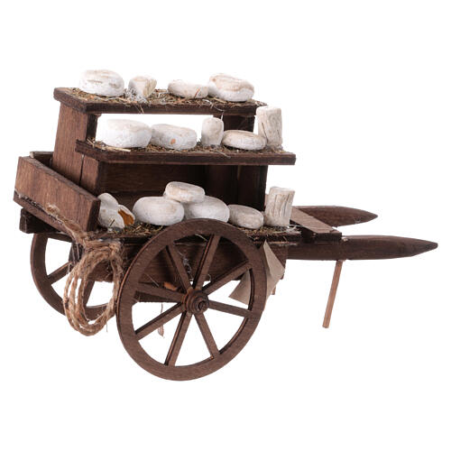 Marktkarren mit Käse, neapolitanische Krippe, für 10–12 cm Krippe – 10 × 5 × 15 cm 4
