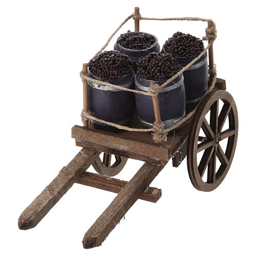 Cart with grapes, 10x5x15 cm, for 10-12 cm Neapolitan Nativity Scene 2