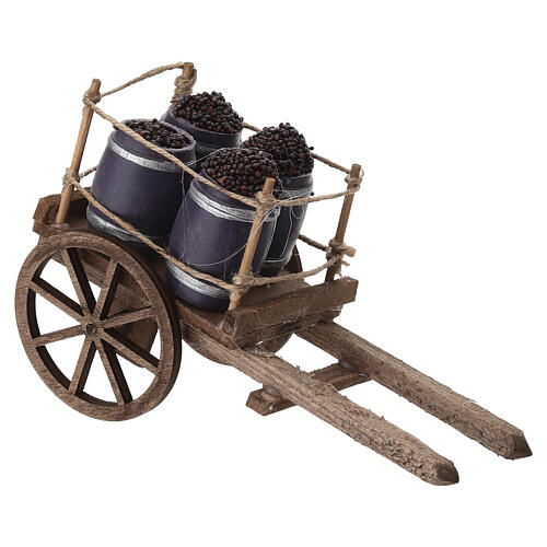 Cart with grapes, 10x5x15 cm, for 10-12 cm Neapolitan Nativity Scene 3