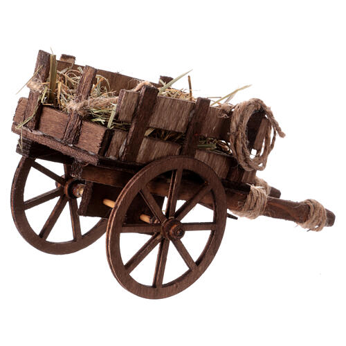 Neapolitan nativity hay wagon 10-12 cm 10x5x15 cm 6