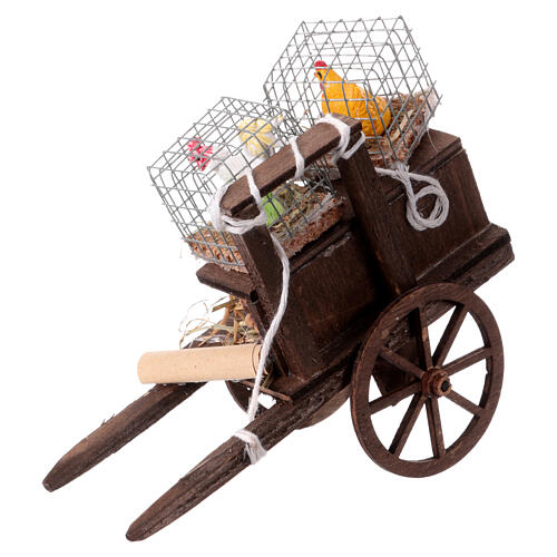 Carro galline presepe napoletano 10-12 cm 10x5x15 cm 5