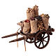 Cart with bags of beans for 10-12 cm Neapolitan Nativity Scene, 10x5x15 cm s2