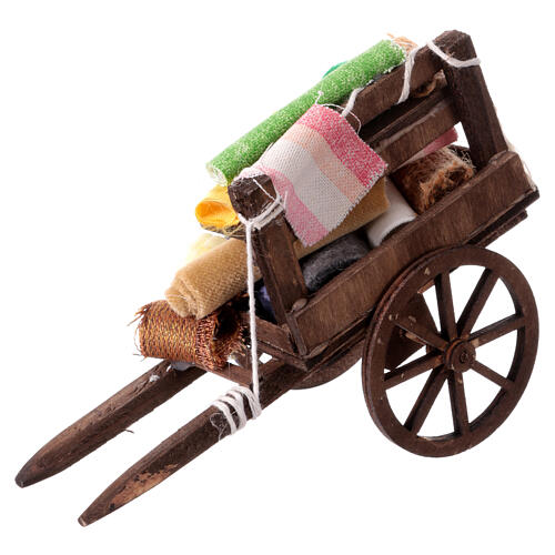 Cart with carpets for 10-12 cm Neapolitan Nativity Scene, 10x5x15 cm 5