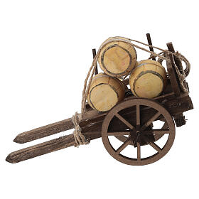 Cart with barrels, Neapolitan Nativity Scene of 10-12 cm, 10x5x15 cm