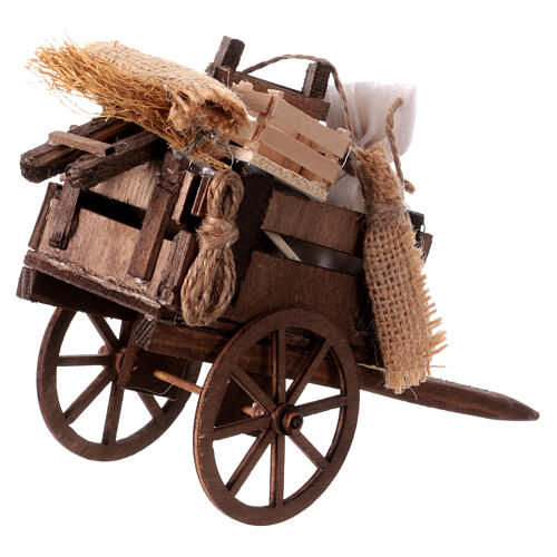 Cart with different objects for 10-12 cm Neapolitan Nativity Scene, 10x5x15 cm 5