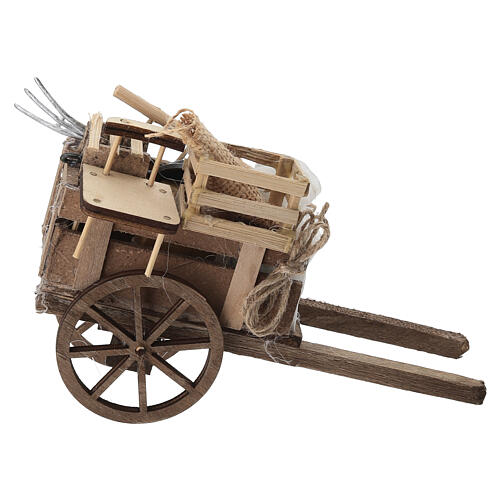 Carro sacco presepe napoletano 10x5x15 cm 4