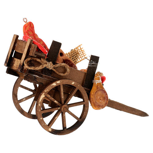 Meat wagon for Neapolitan nativity scene 10-12 cm 10x5x15 cm 11