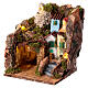 Neapolitan nativity scene setting four houses stairs 6-8 cm 25x20x20 cm s3