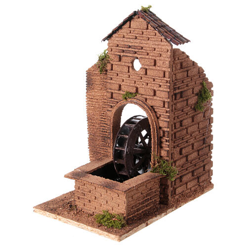 Ambientazione mulino ad acqua arco presepe napoletano 10-12 cm 30x20x25 cm 4