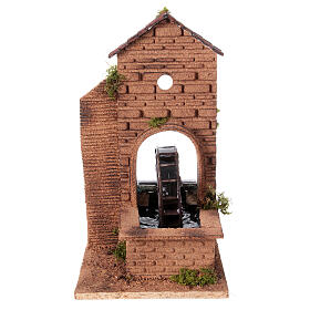 Water mill with arch setting Neapolitan nativity scene 10-12 cm 30x20x25 cm
