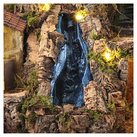 Borgo presepe scale cascata Napoli 10-12 cm 60x45x35 cm 