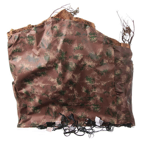 Krippenszenerie, neapolitanisches Dorf mit Treppen, Wasserfall und Mühle – 10 cm Krippe, 65×65×50 cm 15