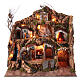 Village with staircases, mill and waterfall, Neapolitan Nativity Scene of 10 cm, 65x65x50 cm s1
