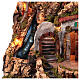 Village crèche napolitaine 10 cm escaliers chute d'eau moulin 65x65x50 cm s12