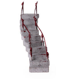 Treppe, S-Form, Terrakotta, Krippenzubehör, neapolitanische Krippe, für 8 cm Krippe – 15 × 15 × 10 cm