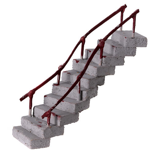 Treppe, S-Form, Terrakotta, Krippenzubehör, neapolitanische Krippe, für 8 cm Krippe – 15 × 15 × 10 cm 2