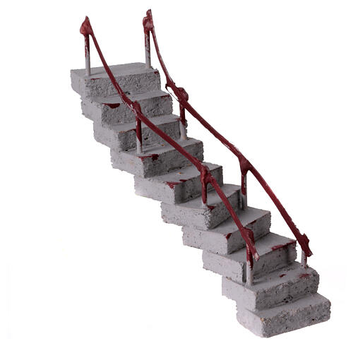 Treppe, S-Form, Terrakotta, Krippenzubehör, neapolitanische Krippe, für 8 cm Krippe – 15 × 15 × 10 cm 3