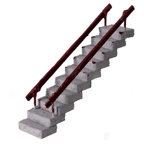 Escalier droit crèche napolitaine 6-8 cm terre cuite 15x5x15 cm 2