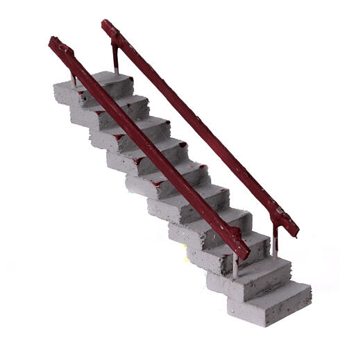 Escalier droit crèche napolitaine 6-8 cm terre cuite 15x5x15 cm 3