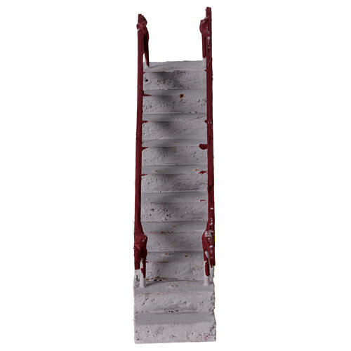 Scala dritta presepe napoletano terracotta 6-8 cm 15x5x15 cm  1