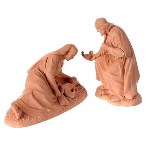 Rough terracotta Nativity, set of 4, h 12 cm 3