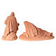 Nativity Holy Family in raw terracotta 4 pieces h 12 cm s12