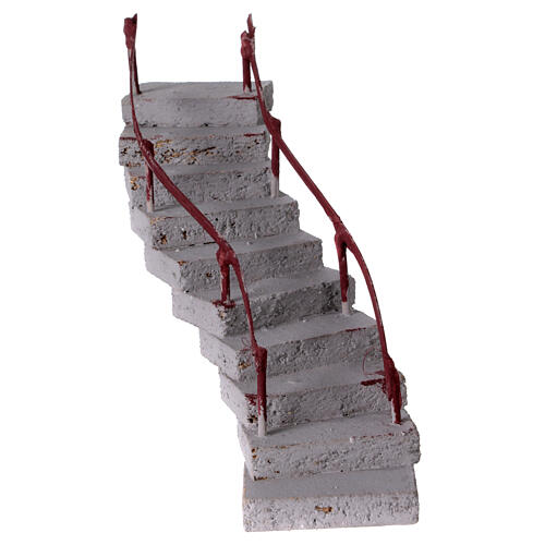 Escalier en S terre cuite 15x15x10 cm crèche napolitaine 6-8 cm 1