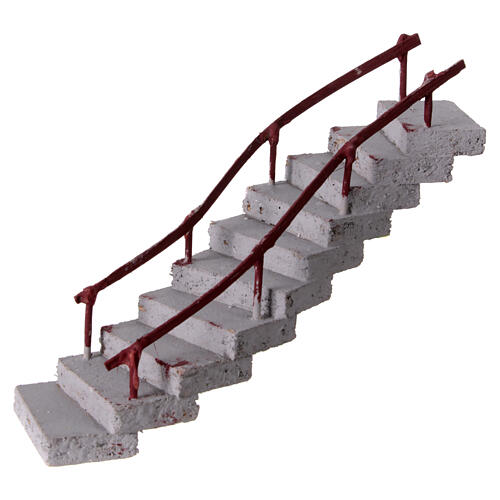 Escalier en S terre cuite 15x15x10 cm crèche napolitaine 6-8 cm 2