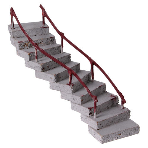 Escalier en S terre cuite 15x15x10 cm crèche napolitaine 6-8 cm 3